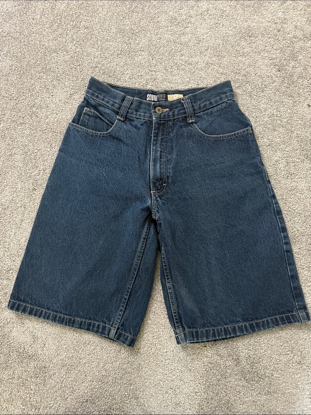 South Pole Men's Navy Blue Denim Jean Shorts